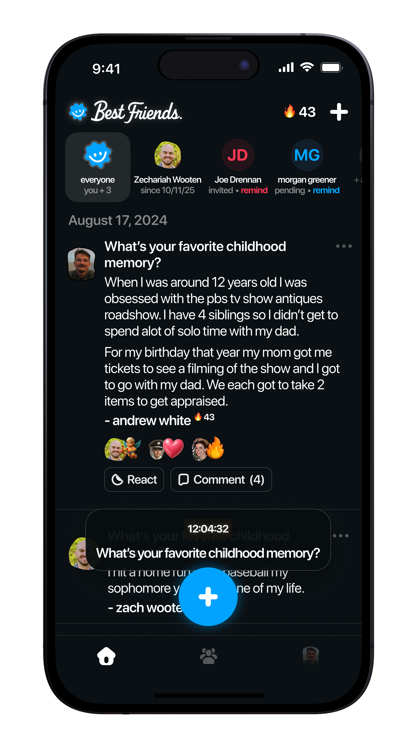 Best Friends app on mobile
